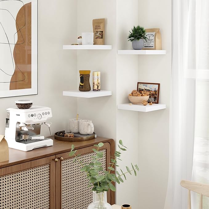Fun Memories Floating Shelves for Wall - 9.3 Inch Square Shelves with Invisible Brackets, Small Wall Shelf for Living Room, Bathroom, Bedroom, and Kitchen Decor，Set of 3