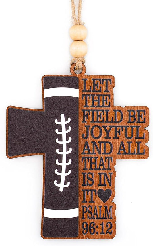 Football Christmas Ornaments 2025 - Cross Ornament - Football Decor - Footballs Ornaments - Athlete Christmas - Cross Christmas - Christian Christmass Kids