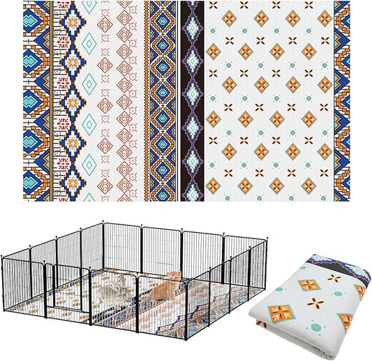 BNOSDM 79" X 55" Washable Bunny Cage Liners Large Rug for Rabbits Large Non Slip Pad for Bunnies, Rabbit Playpen Mat for Chinchillas Cats Guinea Pigs Ferrets Dogs