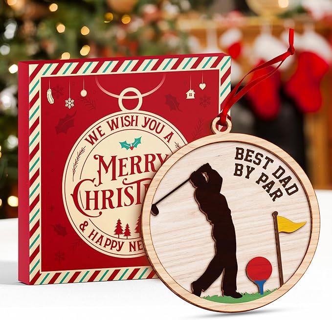 Golf Ornaments for Christmas Tree - Unique Golf Themed Christmas Ornaments for 2025, Perfect Dad Gifts, Ideal for Golf Enthusiasts, Stylish Ornament for Men and Women, Funny 2025 Ornament