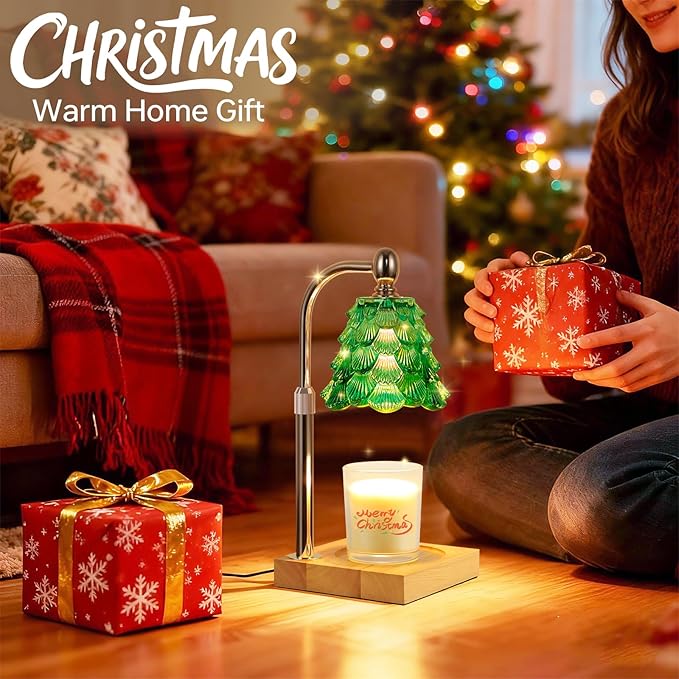 Candle Warmer Lamp with Timer Dimmer Adjustable Height, Candle Warmer with 2 Bulbs for Jar Candles, Home Decor, Birthday Gifts for Women