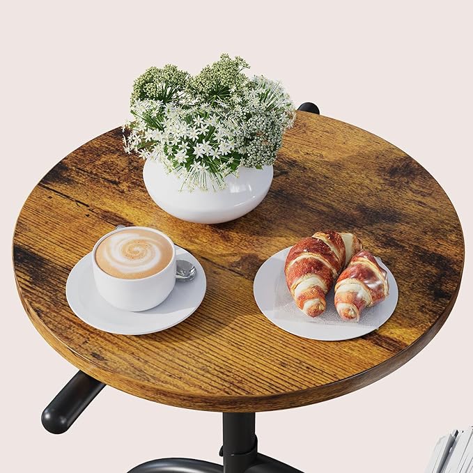 Bike Style End Table, Modern Industrial Side Table with Coffee Bar, Rustic Sofa Table with Vinyl Record Storage, Creative Magazine Holder Organizer for Living Room and Office