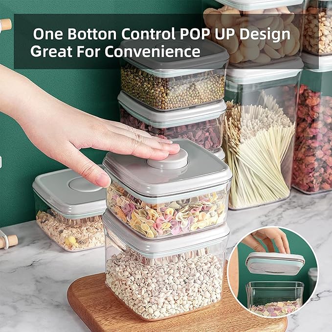 Airtight Food Storage Container - 0.52qt / 520ml Mini Rectangle Pop Containers With Lids, Bpa Free Stackable Container Snacks Candy Salt Herbs Spices