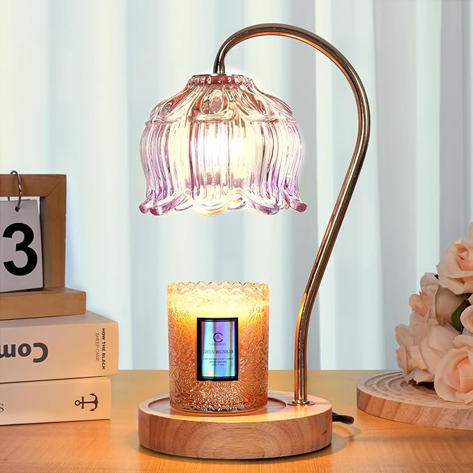 Flower Candle Warmer Lamp with Timer & Dimmer - Fits All Jar Scented Candles - Unique Birthday & Mother's Day Gift for Women，Mom，Her
