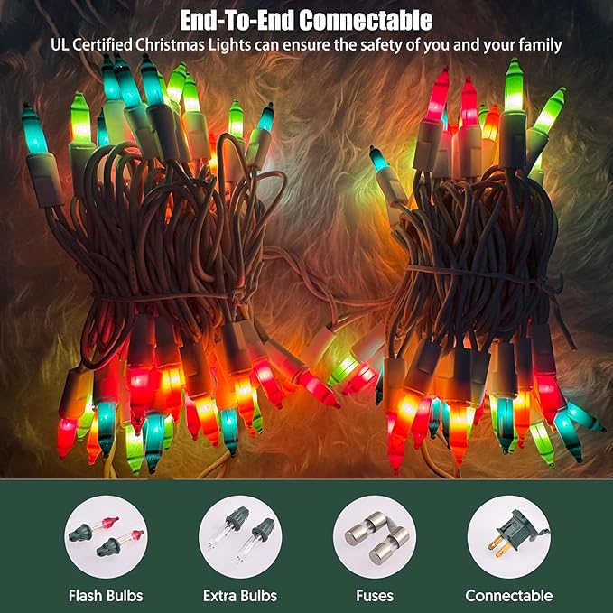 Christmas Lights 100 Count Pastel Decorative Mini String Lights with White Wire for Outdoor Indoor Easter Decorations,Christmas,Wedding,Valentines Day Decor,UL Certified (21feet)