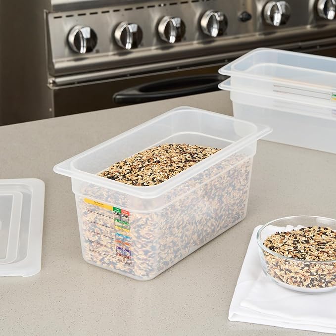Restaurantware Food Storage Container 1 Pack of 12.7 x 6.8 x 5.9 Inches Plastic Stackable Storage Box White Reusable Label Container Dishwasher Safe For Restaurants And Kitchens