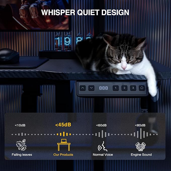 59 Inch L Shaped Standing Desk Adjustable Height,Gaming Electric Corner Standing Desk, Sit Stand Computer Table with Reversiable Splice Board, Black Carbon