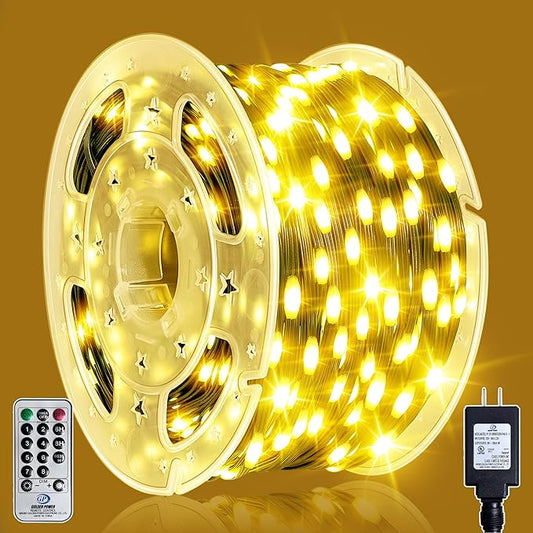 Outdoor Christmas Lights, 800LEDs 262FT Christmas Tree String Lights, IP67 Waterproof 8 Modes Warm White Holiday Lights with Remote for House Yard Xmas Decorations