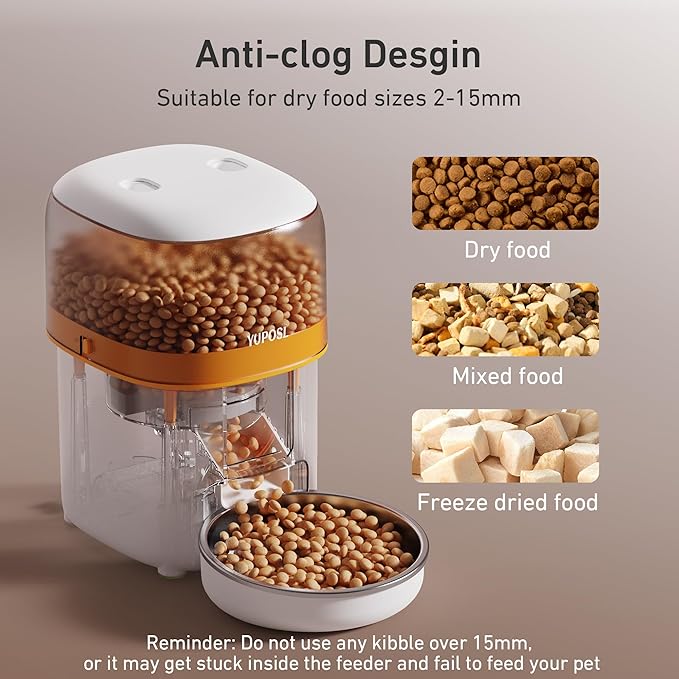 Automatic Cat Feeders - 3L Cat Food Dispenser Easy to Use, Timed Automatic Pet Feeder with Over 180-day Battery Life, 1-6 Meals Dry Food Programmable Portion Control Also for Dogs