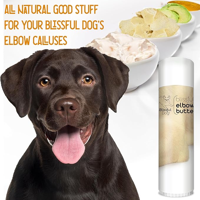 The Blissful Dog Elbow Butter for Dry, Cracked Calluses, Lick-Safe Dog Balm, Soothing Elbow Balm with Moisturizing Shea Butter, Almond, Olive, and Essential Oils, Pet Supplies, 0.50 oz. Stick