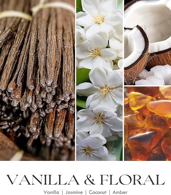 AOOVOO Vanilla Scented Candles for Women - Aromatherapy Candle with Crystals Inside, 10oz Soy Candles for Home Scented, Birthday Gifts Christmas Candle for Women Mom