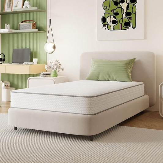 Novilla Twin Mattress, 8 Inch Twin Size Mattresses in a Box with Smarts™ Coil for Pressure Relief, Medium Plush Foam and Spring Hybrid Colchones with CertiPUR-US Certified for Kid for Kidss