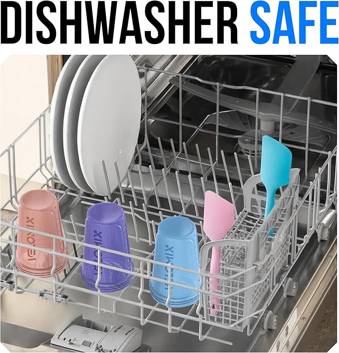 VELOMIX -6 PACK- 20 OZ Protein Shaker Bottles for Protein Mixes, Shaker Cups for Protein Shakes, Small Shaker Bottle Pack, Shaker Cup, Shakers for protein Shakes (Pastel Shades - 6 Pack)