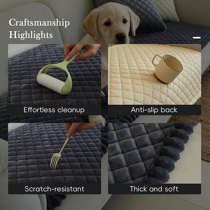 Couch Covers for 3 Cushion Couch Sofa Pet Friendly,Non-Slip Sofa Cover Washable