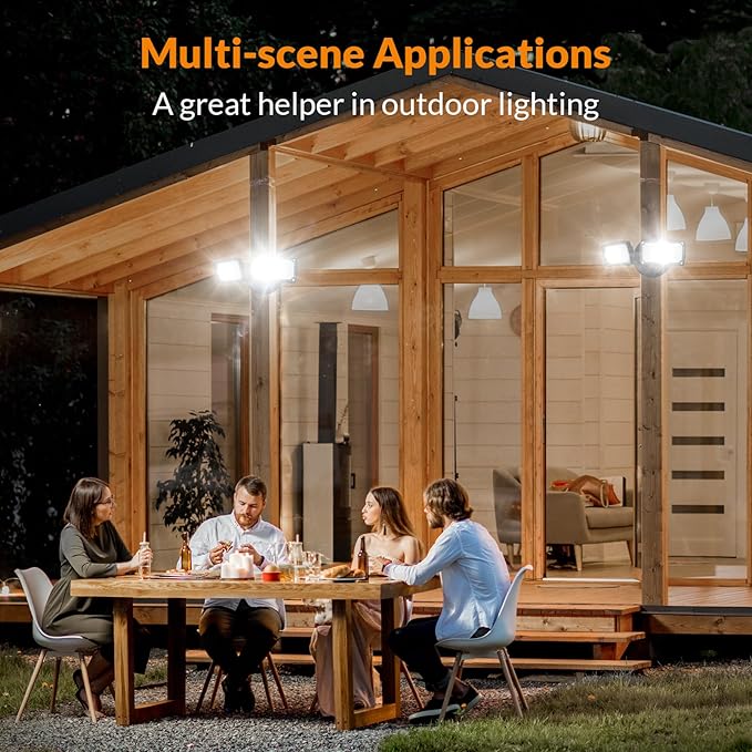 LEPOWER 3000LM Flood Light Outdoor, Switch Controlled LED Security Light, 28W Exterior Lights with 2 Adjustable Heads, IP65 Waterproof, 5500K Wall Mount Exterior LED Flood Light for Garage, Yard Black