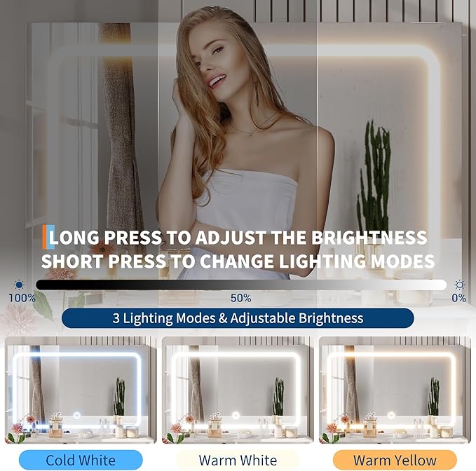 GarveeHome Vanity Desk with Mirror and Lights, 3 Color Modes Makeup Vanity with Cushioned Stool, 2 Drawers & Charging Station, Modern Dressing Table for Bedroom, Makeup Studio, White