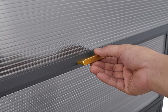 73'' Tall Kitchen Pantry Cabinet, 6 Level Flip Door with Pegboard Metal Pantry Storage Cabinet, Anti-Tip Design Hutch for Kitchen, Dining Room, Living Room,Grey