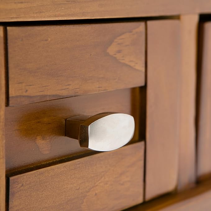 SIMPLIHOME Warm Shaker Desk - 48 Inch Wide Solid Wood Writing Desk in Light Golden Brown, Transitional Home Office Computer Table for Workspace or Study with Flip-Down Keyboard Tray and 2 Drawers