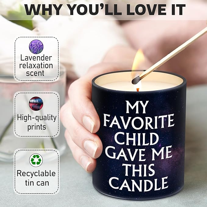 Gifts for Mom from Daughter, Son - Christmas Gifts for Mom, Wife, Women - Moms Birthday Gift Ideas, Cool Birthday Gift for Moms - Funny Christmas Candle, mom Soy Wax Candle
