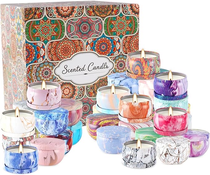 36 Pack Scented Candles Set for Home, Relaxing Stress Relief, Aromatherapy - Natural Soy Wax and Fragrance - Gifts for Women, Mom, Best Friend, Wife, Birthday