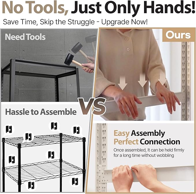 HOMEDANT House 48.1" W Deep 5 Tier Heavy Duty Garage Shelving Adjustable Metal Rack Storage Shelves Standing Shelf Unit Organizers Industrial Warehouse Basement White 1Pack