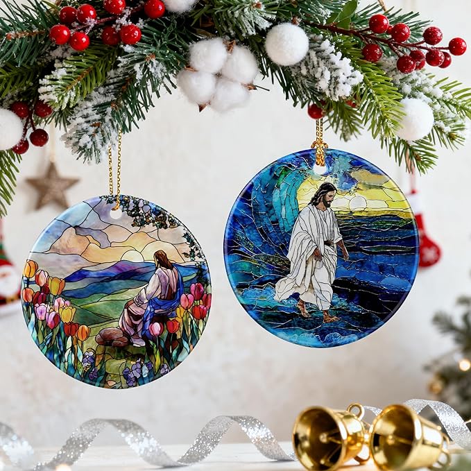 Jesus Ornament | Christmas Ornaments, Christmas Tree Decorations, Holiday Hanging Ornaments | Christian Home Decor | Christian Gift, Religious Gift, Lord Jesus Gifts for Easter