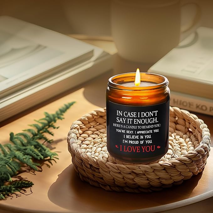 MOASITN Valentines Day, Birthday, Anniversary Candle for Men, Women, Unique & Funny I Love You Couples Candles for Her Him, Boyfriend, Girlfriend, Lavender Scented Candle Candles for Husband Wife