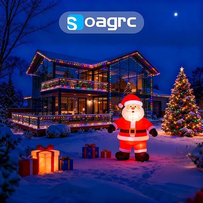 Outdoor Christmas Lights, 600LEDs 197FT Christmas Tree String Lights, IP67 Waterproof 11 Modes Warm and Multicolor Holiday Lights with Remote for House Yard Xmas Decorations