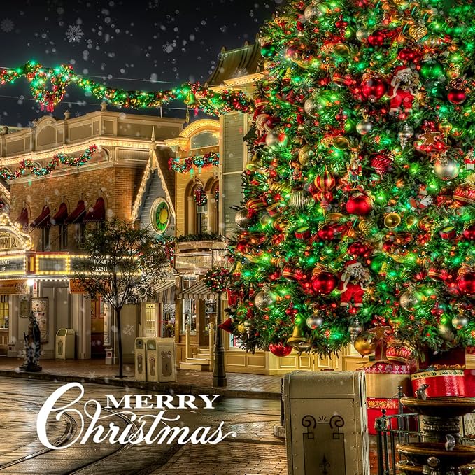 JMEXSUSS 200 LED String Lights Outdoor for Christmas Decor, Red & Green Christmas Lights Clear Wire, 11 Modes Connectable Twinkle String Light Plug in for Garden Home Xmas Decorations