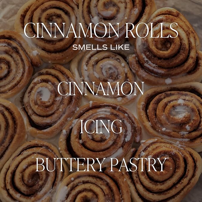 Sweet Water Decor Cinnamon Roll Candle - Fall Scented with Cinnamon, Icing and Buttery Pastry for Home - Autumn Soy Candle with 40 Hours Burn Time - 9Oz Gold Lid Clear Jar Cozy Scents