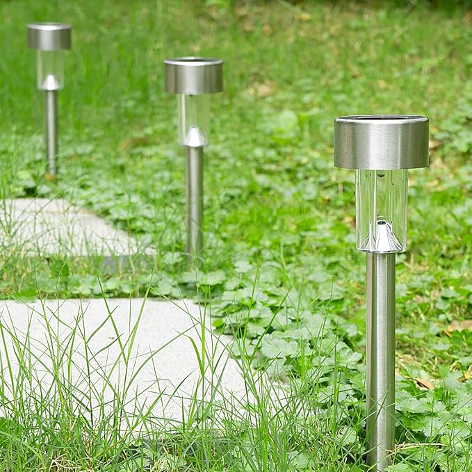 SOLPEX Solar Garden Lights Outdoor, 6 Color 12 Pack Stainless Steel Led Pathway Lights,Halloween/Christmas Solar Decorative，Christmas Decor for Patio, Lawn, Yard,Landscape and Walkway