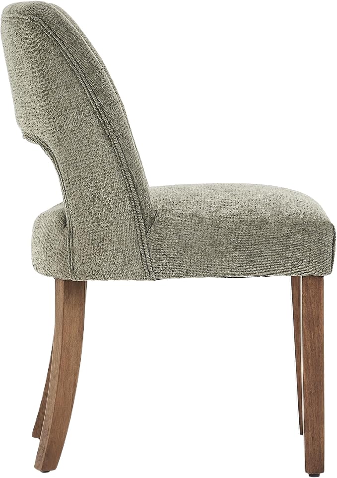 VKNOW Wooden Dining Chairs Set of 4, Modern Fabric Upholstered Dining Room Chair Kitchen Chairs, Farmhouse Dinner Chair for Kitchen Dining Room, Green