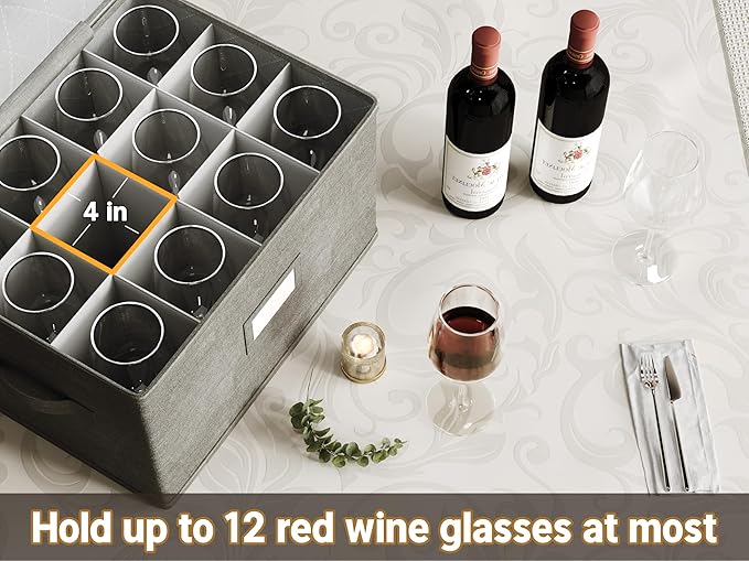 Hard Shell China Storage Containers – 6 Piece Set for Storing Dinner Plates, Salad Plates, Mugs, Quilted Dividers for Safe Moving and Seasonal Storage, Grey