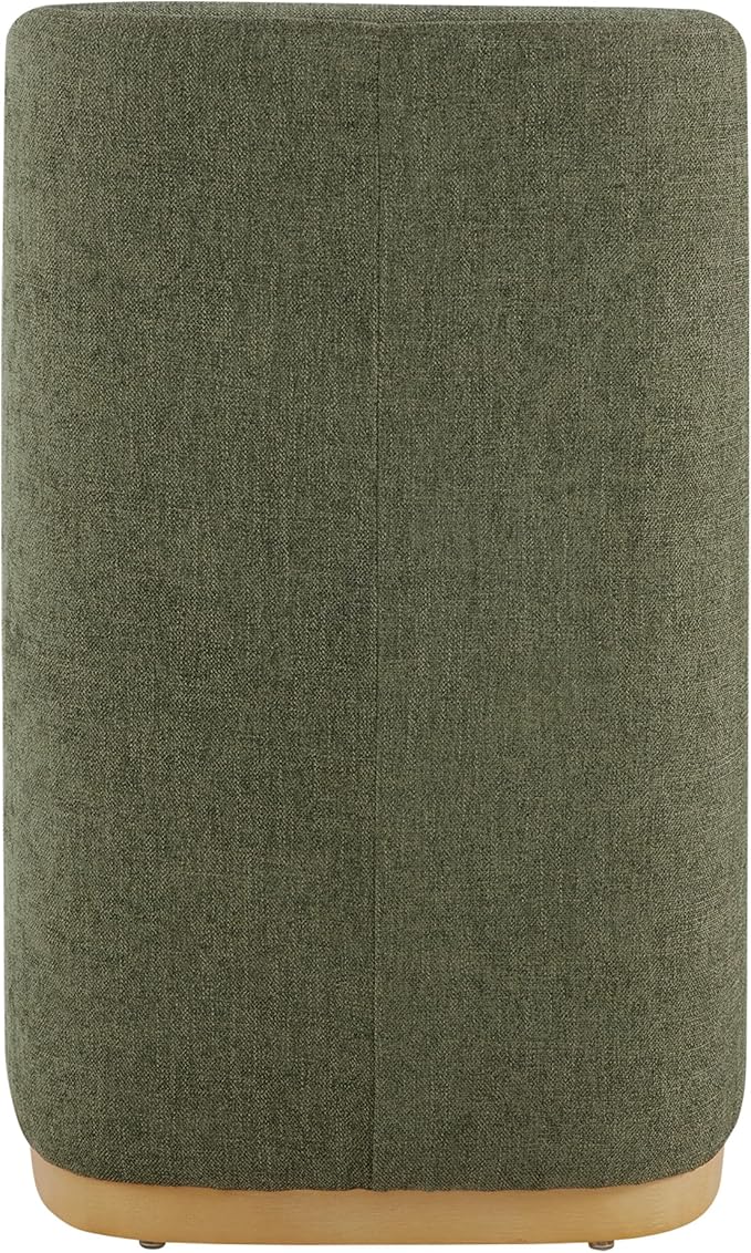 CHITA Upholstered Rolling Dining Chair on Casters Set of 2, FSC Certified Modern Fabric Dining Chair with Casters, Boucle Dining Chairs for Reading Room Kitchen Dining Room, Moss Green