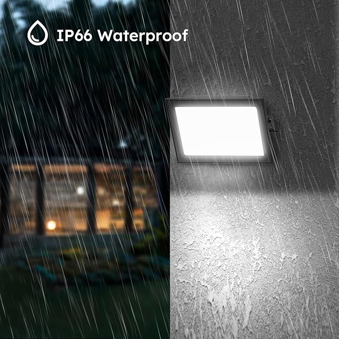 4-Pack 50W LED Flood Lights Outdoor – 9000 Lumens Super Bright Security Lighting, IP66 Waterproof, 5000K Daylight – Energy-Efficient Outdoor Lights for Garage, Garden, Lawn, Backyard