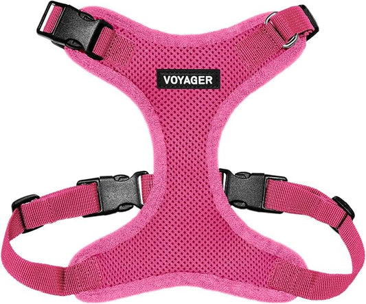 Voyager Step-in Pet Harness - All Weather Mesh, Adjustable Step in Harness for Cats and Dogs by Best Pet Supplies - Fuchsia, M