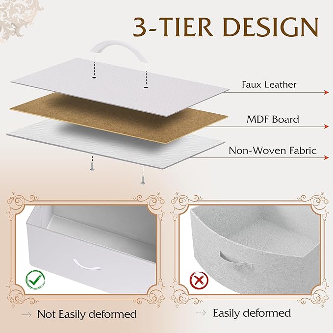 WLIVE White Dresser for Bedroom, 6 Drawer Double Dresser, Fabric Storage Tower with Fabric Bins, Chest of Drawers for Closet, Living Room, Hallway