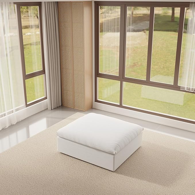 Oversize Cloud Modular Sectional Sofa,Chaise Down Filled Comfort Sofa Detachable Couch Cushion Covers for Living Room Apartment,White