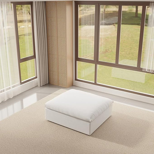 Oversize Cloud Modular Sectional Sofa,Chaise Down Filled Comfort Sofa Detachable Couch Cushion Covers for Living Room Apartment,White