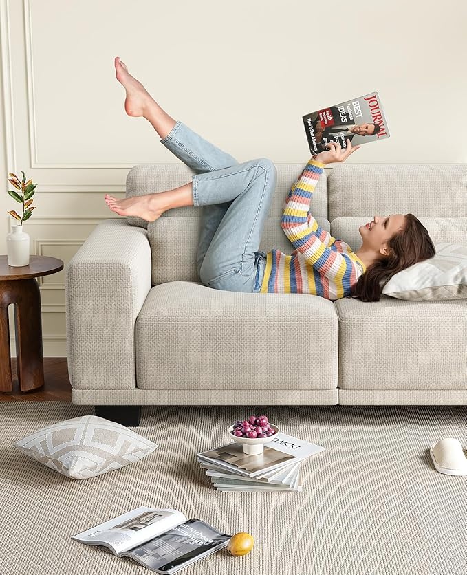 Amada 65" Loveseat Sofa, 2 Seater Couch with Deep Seats and Wide Armrests for Living Room, Comfy Couch with Removable Washable Covers, Easy Assembly