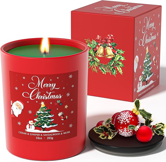 NORVENCE Christmas Candles, 10oz Scented Candles Gifts for Women, Merry Christmas Gifts for Women and Men
