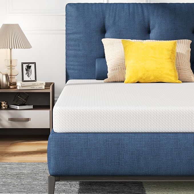 FDW | 6 Inch King Mattress | Medium Firm | Gel Memory Foam Mattress | White | Bed in a Box, CertiPUR-US Certified | Pressure Relief, Cooling Ventilated Foam | Washable Removable Cover