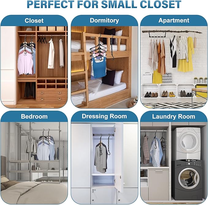 36 Pack Hangers Space Saving Magic Plastic Hanger Organizer Shirt Space Saving Hangers, Multi Space Saver Clothes Hangers for Closet Organizers Storage College Dorm Room Essentials