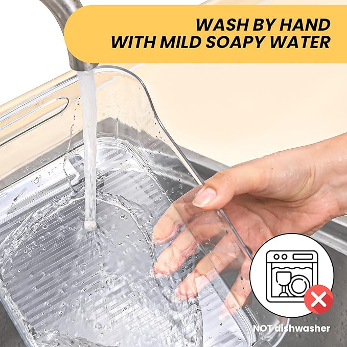 12 Pack Clear Plastic Storage Bins, Acrylic Organizer and Containers with Handle for Pantry, Cabinet, Closet, Refrigerator, Freezer, Bathroom, Kitchen Under Sink Storage