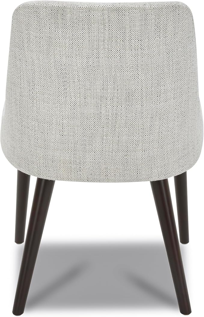 CHITA Mid-Century Modern Dining Chair, Upholstered Fabric Accent Chair,Set of 2, Ivory