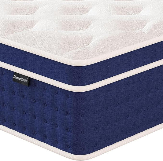 Twin Mattress, 12 Inch Hybrid Twin Size Mattress in a Box, Gel Memory Foam and Pocket Coils Innerpring Mattresses with Ergonomic Design, Pressure Relief and Support, CertiPUR-US, 39"*75"*12"