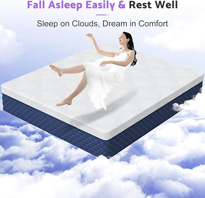 King Mattresses, 10 Inch Hybrid King Mattress in a Box, Memory Foam and Individual Pocket Spring Breathable Comfort for Sleep Supportive and Pressure Relief, CertiPUR-US, 80"*76"*10"