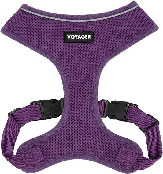 Best Pet Supplies Voyager Aerolite No Pull Mesh Dog Harness, Reflective Stitching, Breathable Harness, Adjustable for Walking, Training, Running, Heavy Duty and Durable, Purple, M