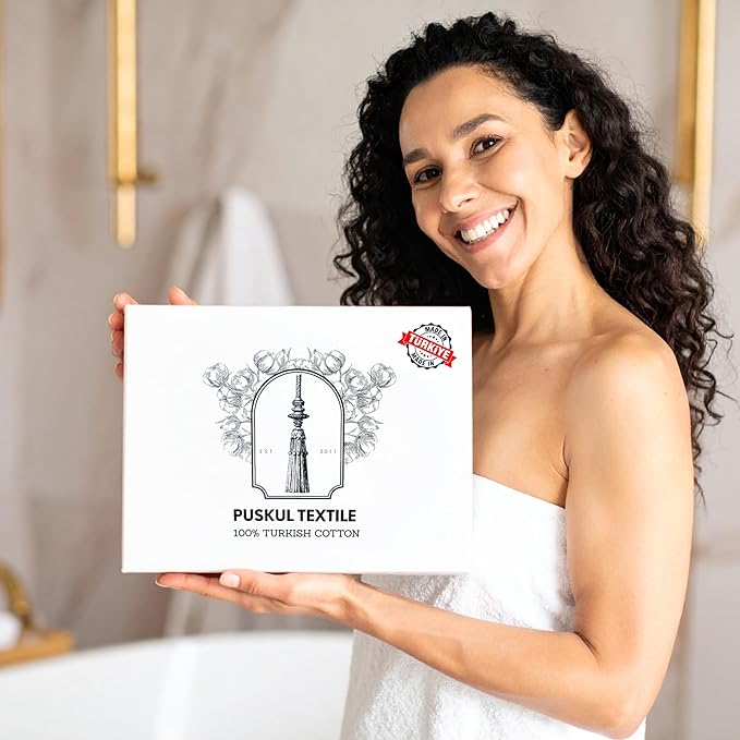 Püskül - Luxury Waffle Towel Set for Bathroom 4 Pieces Anthracite, Premium Quality Organic 100% Turkish Cotton 2 Hand and 2 Bath Towels, Quick Dry Thin Waffle Towels, Made in Turkiye (anthracithe)