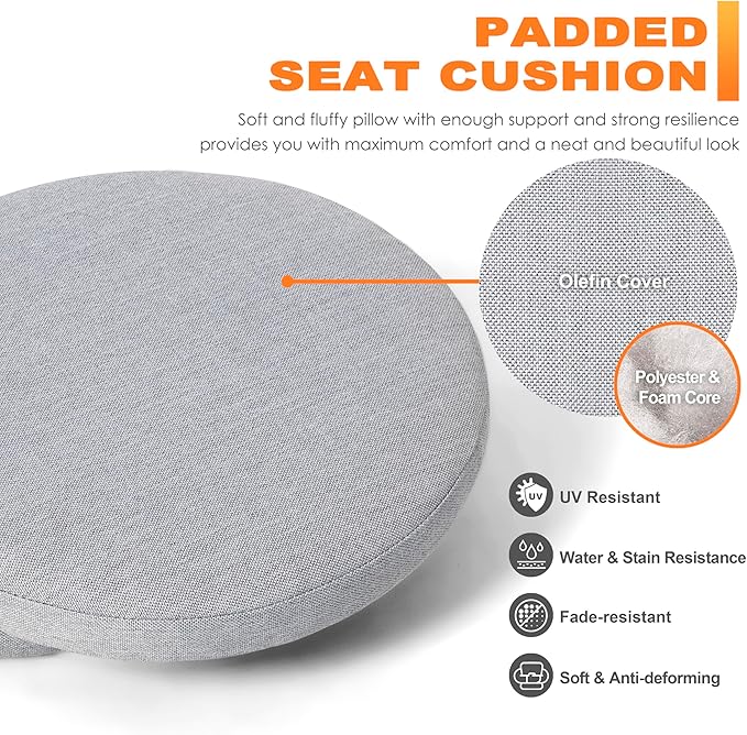 NUU GARDEN 3 Piece Outdoor Bistro Table Set, All Weather Cast Aluminum Patio Bistro Sets Patio Table and Chairs Set of 2 with Umbrella Hole for Yard, Garden, Balcony, Black